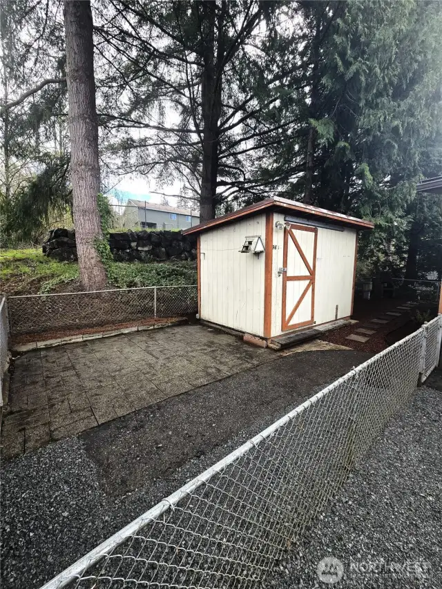 Storage Shed & Fended area