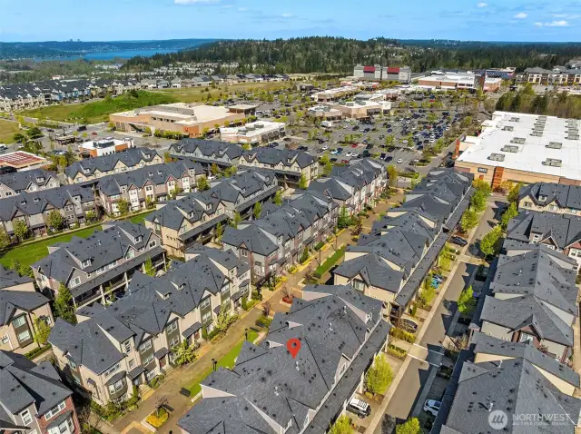 Steps away from Issaquah Highlands commercial complex
