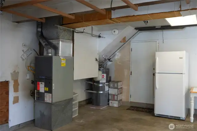The utilities are located in the garage