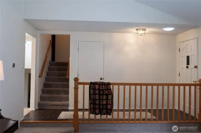 Entrance is on main floor, which opens up to living room, kitchen and dining room
