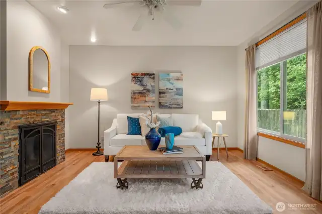 The family room is cozy and welcoming!