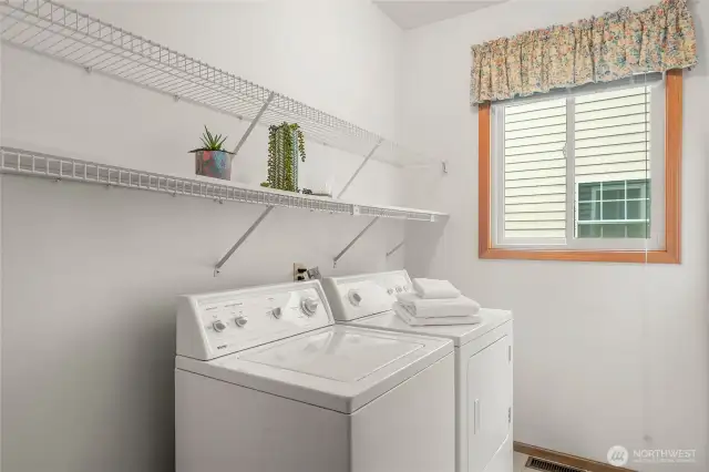 Laundry is located off of the family room and garage.