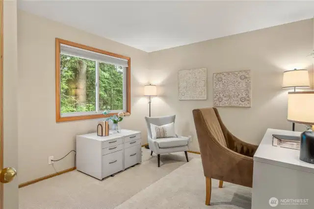The office has lots of natural light as it faces west.
