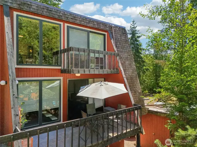 Decks off each level