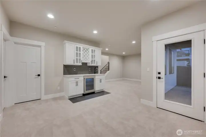basement level with wetbar