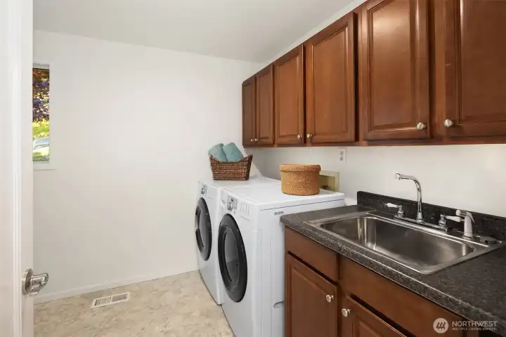Full size laundry/utility room.
