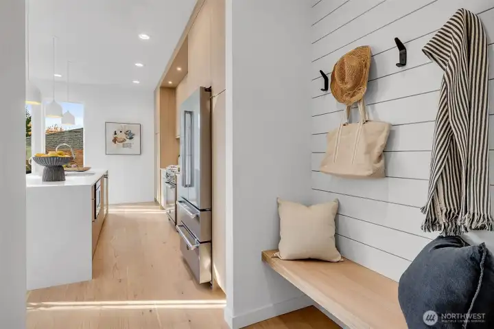 Entry from garage into kitchen.