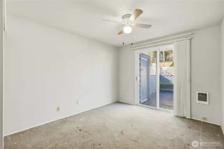 2nd Bedroom with privage slider