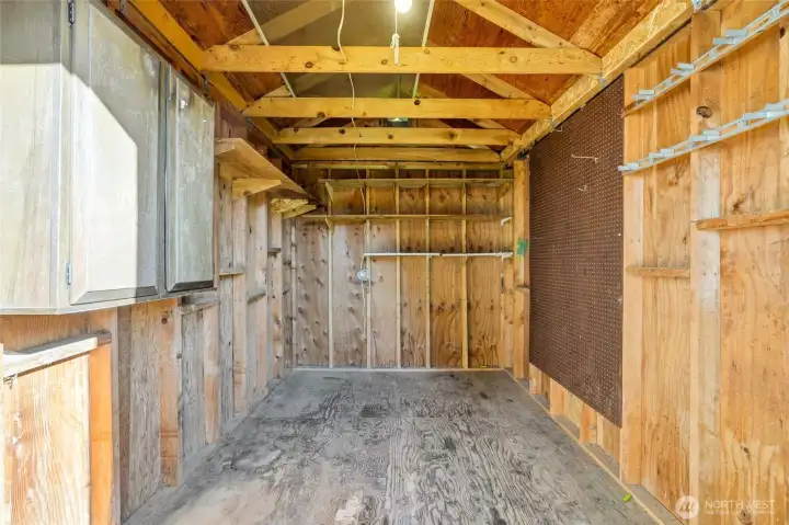 One of 2 storage sheds