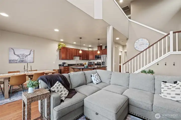 Everyone can join in the conversation while cooking or watching a game.