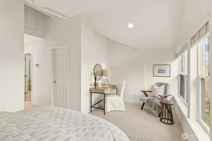 Primary Bedroom with vaulted ceiling