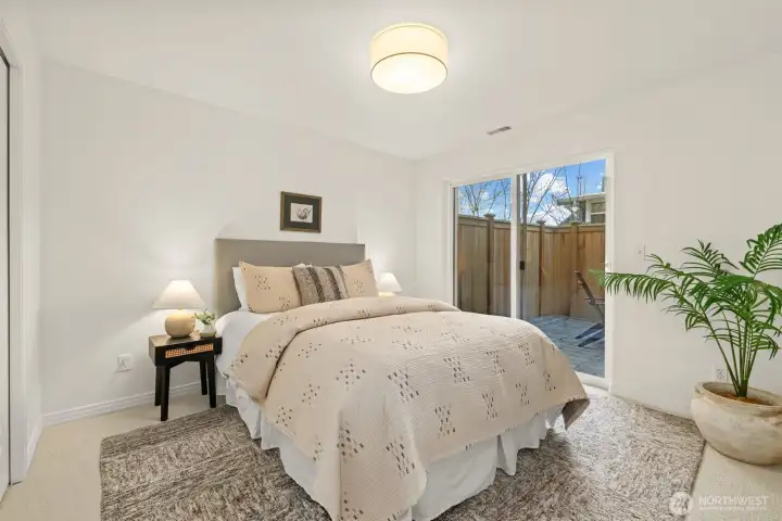 3rd bedroom on main level. Could also be a home office with patio access.