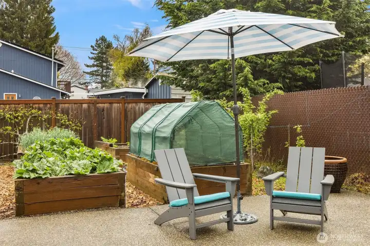 A great spot for a refreshing beverage after a day in the garden.