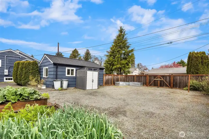 The garage and the small tool shed. The garden is fully fenced and gated and has room for a small boat, additional car or other outbuilding.