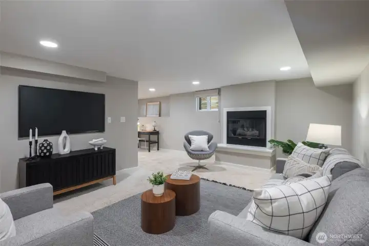 High ceilings, fully finished downstairs with a cozy gas fireplace to enjoy 2nd living expansion.