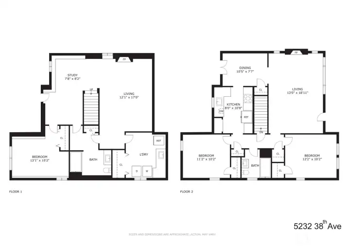 Floorplan: 5232 38th Ave NE. Thoughtful and a circular layout for comfortable livability.