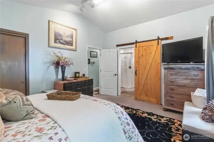 Light and bright with barn door accent