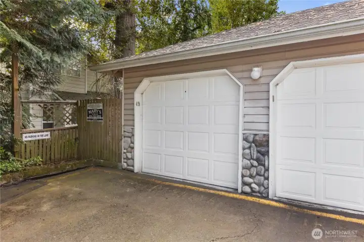 private garage in front of unit