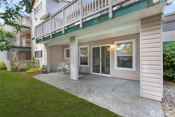 expansive back patio and yard