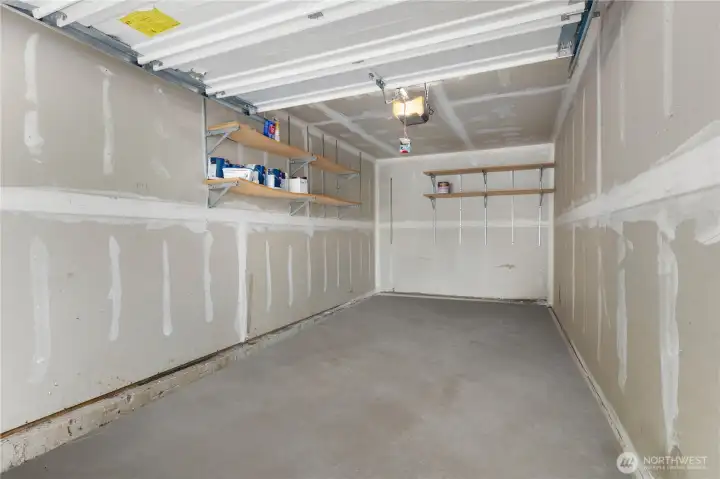 inside garage- room for car and storage