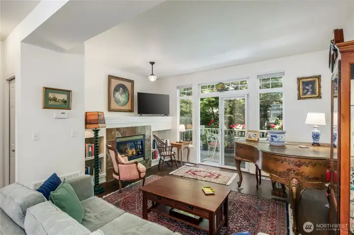 Upon entering main living floor, you are greeted by a great room floor plan with large windows on both ends.  Beautifully wrapped gas fireplace offers a entertainment/library area.