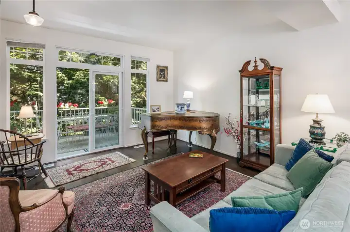 Again, large windows really enhance the enjoyment of living spaces along with a lovely treed outlook.