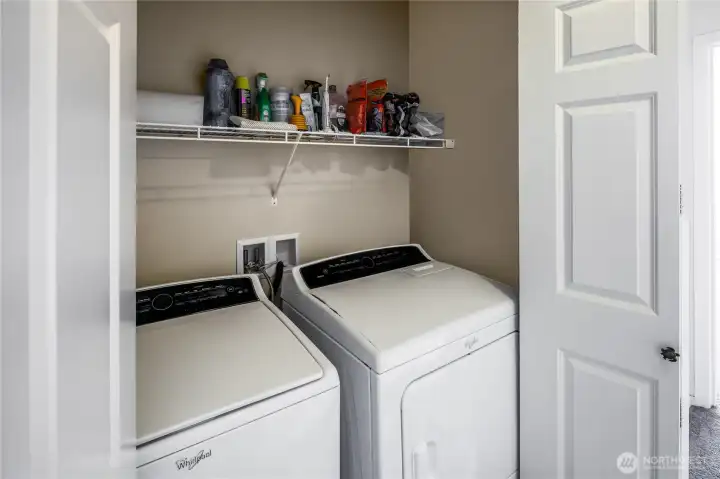 In between the two suites you will find convenient location of laundry facilities.  Plenty of space for your laundry needs in here.