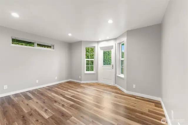 Private access to huge back deck from the primary bedroom.