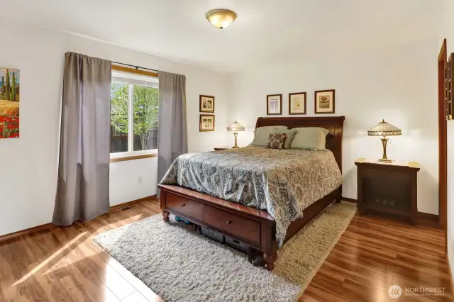 Facing south is the primary bedroom.