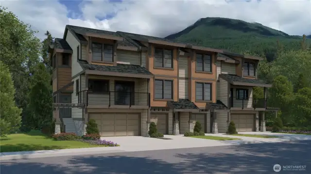Building 18 exterior rendering for marketing purposes only. Colors and features may vary.