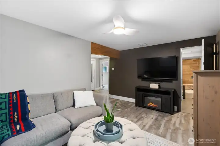 Downstairs living space.