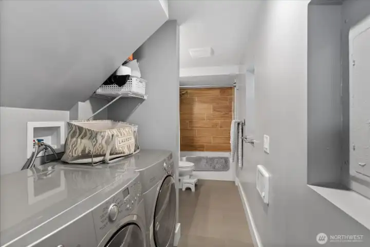 Laundry space located conveniently off the second bathroom.