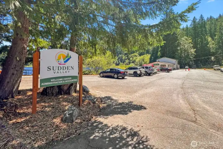 Community welcome and admin center, plus paddle only lake.