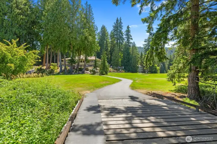 Looking back at the clubhouse from the course.