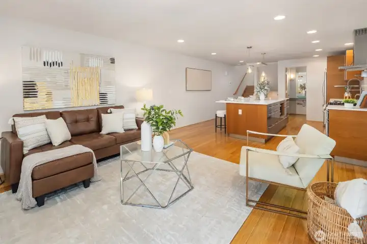 Open Floor Plan to Kitchen & Living Room