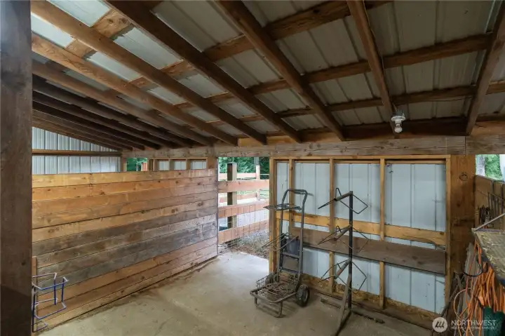 2nd stall currently being used as storage/tack space.