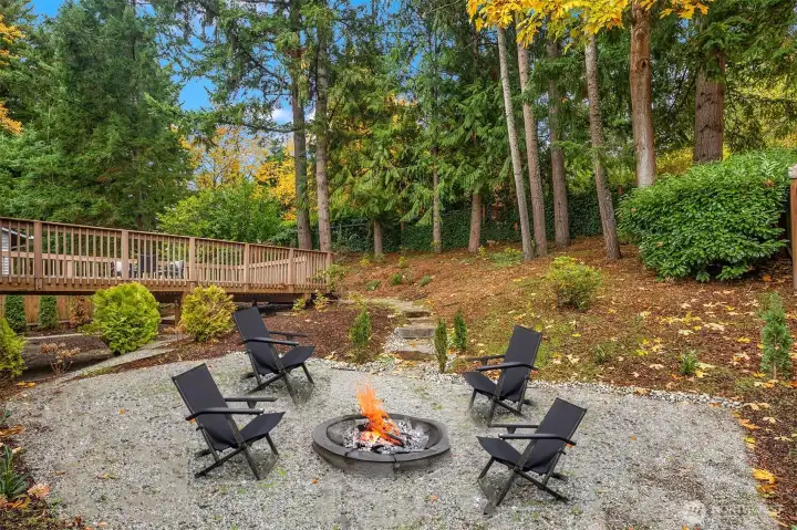 Firepit area (or could be a future lawn).