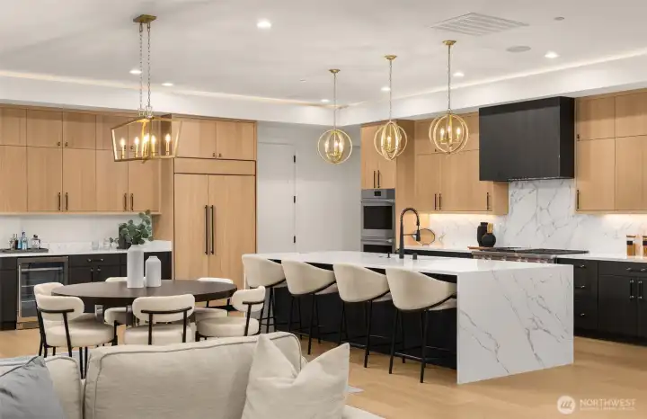 Chef's kitchen with Wolf Appliances and Bellmont Cabinets