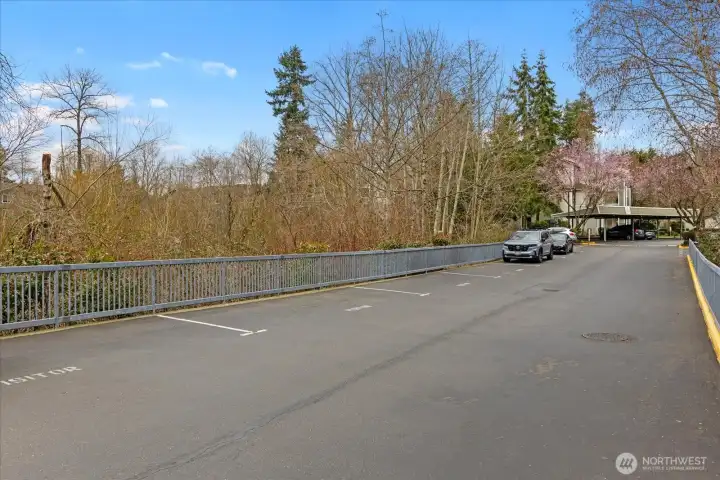 Abundant parking, with 20 visitor parking spots within sight of building J.