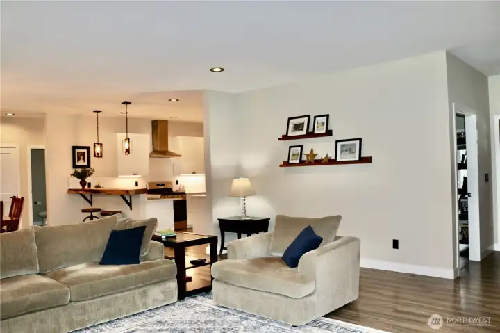 living room to kitchen