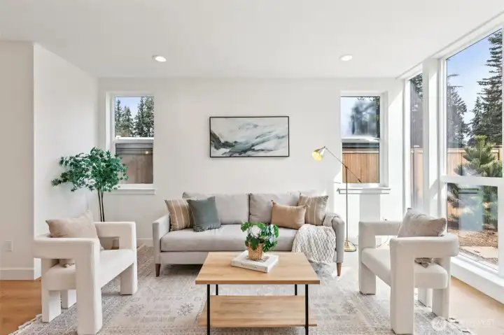 Tall windows - floor to ceiling - stylish and modern