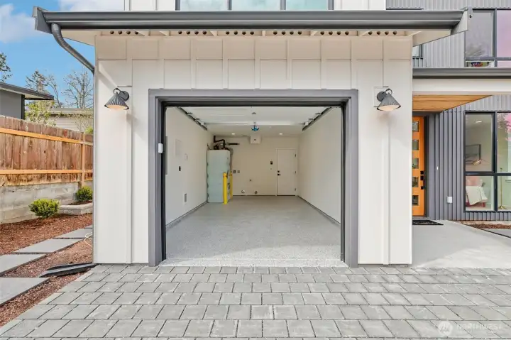 This garage is amazing! The floor surface is beautiful - the garage is heated and insulated!