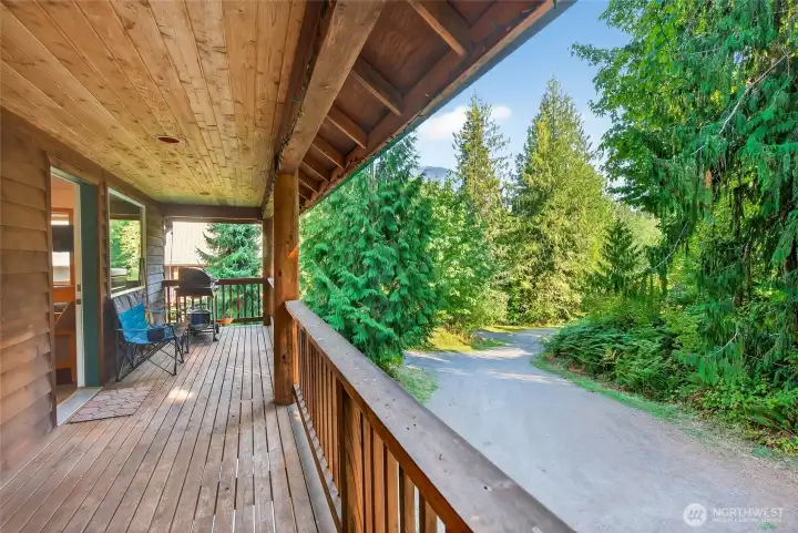 Covered balcony off the living room