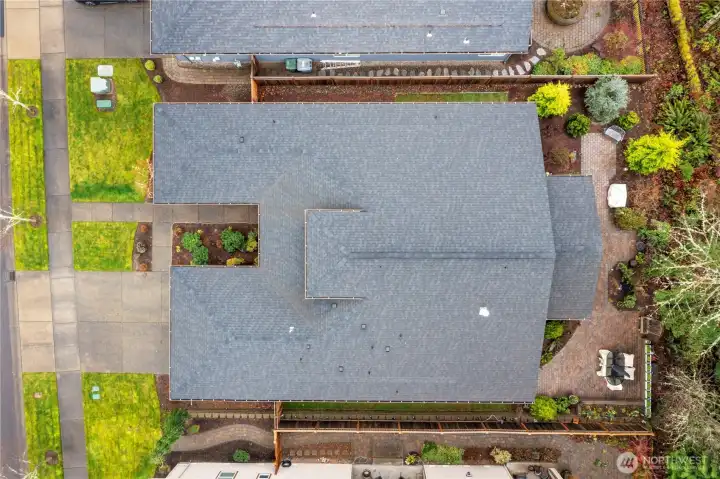 Covered entry. Covered and extended back patio, fully fenced, and tons of space for outdoor furniture, too.