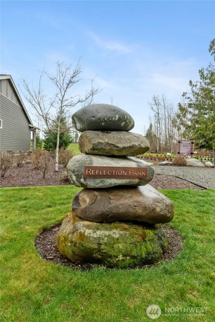 17 Tehaleh community parks each have their own "flavor" and features. Reflection Park is a quiet favorite.