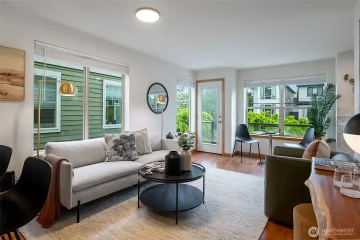 Open and bright living room