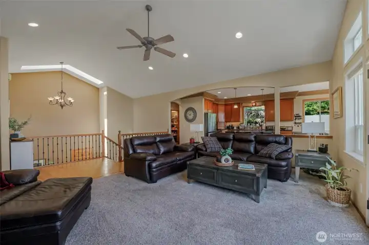 The spacious Great Room on the main floor with direct access to the deck.