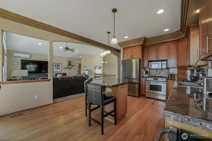 The open concept open kitchen is perfect for entertaining.
