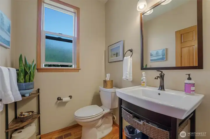 The main floor powder room.