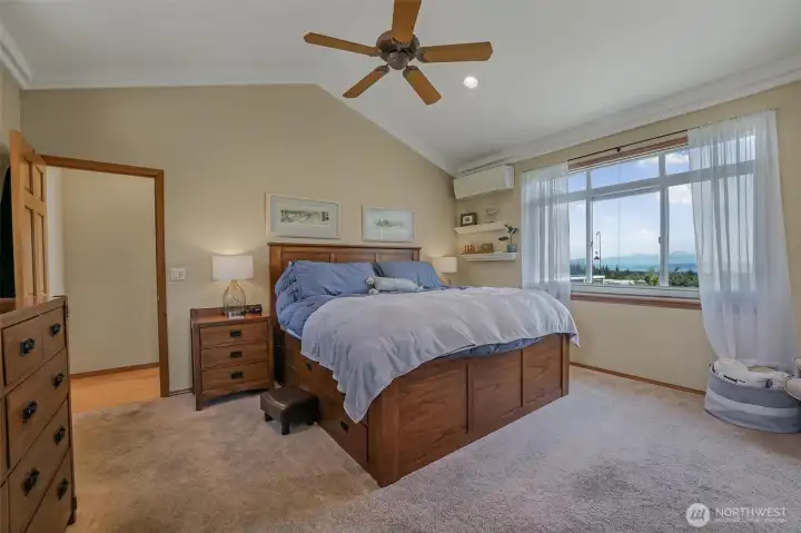Conveniently located, the primary bedroom is located on the main floor.